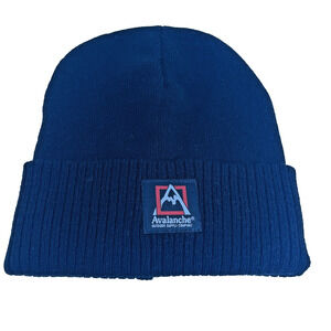Avalanche Beanie Knit Hat Black Cuffed Winter Cap Unisex